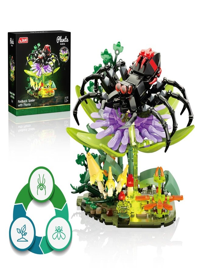 JAKI Spider Building Set for Adult,Wild Animals Building Blocks,Collectible Decor for Home or Office,Horror Halloween Spiders Toy Gift for Kids Boys 16+ - Image 1